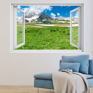 Ventana 3D Montaña Invierno Ventana 3D Montaña Invierno