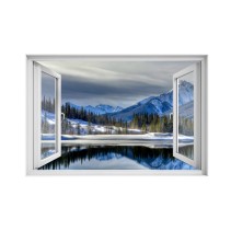 Ventana 3D Lago Invernal