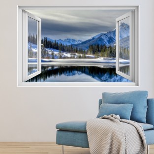 Ventana 3D Lago Invernal Ventana 3D Lago Invernal