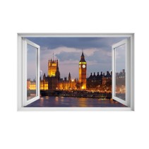 Ventana 3D Big Ben en Londres y río Támesis