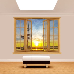 Vinilo ventanas 3d gdinia polonia al atardecer Vinilo ventanas 3d gdinia polonia al atardecer