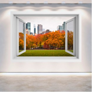 Vinilo ventana 3d central park nueva york Vinilo ventana 3d central park nueva york