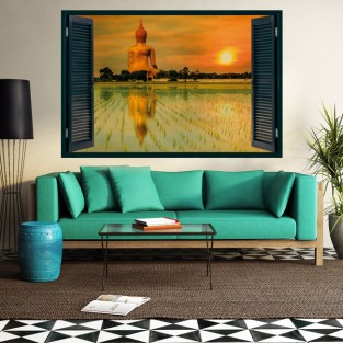 Vinilos de ventanas efecto 3d gran buda tailandia Vinilos de ventanas efecto 3d gran buda tailandia