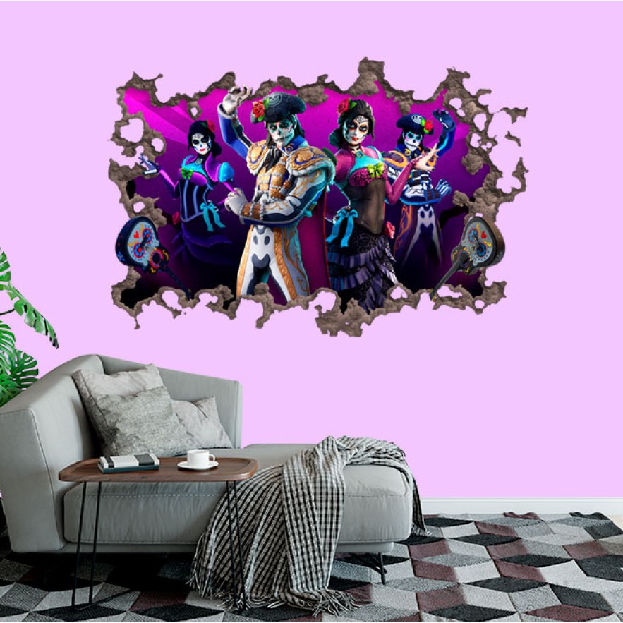 Vinilos agujero 3d fortnite