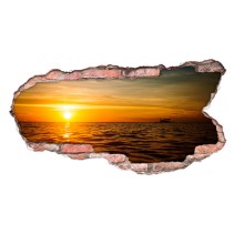 Vinilo agujero 3d reflejo rayos de sol en el mar