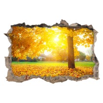 Vinilo agujero 3d árbol otoño