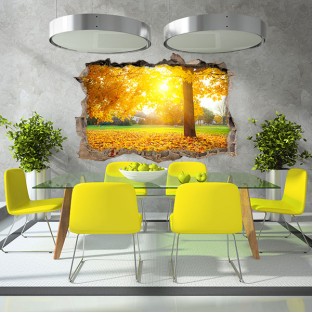 Vinilo agujero 3d árbol otoño Vinilo agujero 3d árbol otoño