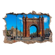 Vinilo agujero 3d barcelona arco del triunfo