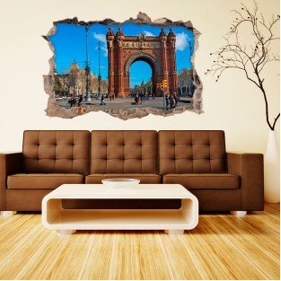 Vinilo agujero 3d barcelona arco del triunfo