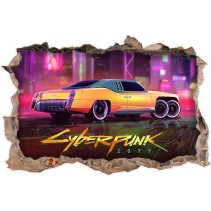 Vinilos agujero 3d coche cyberpunk 2077