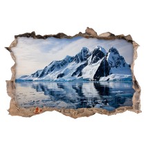 Vinilo agujero 3d icebergs y montañas