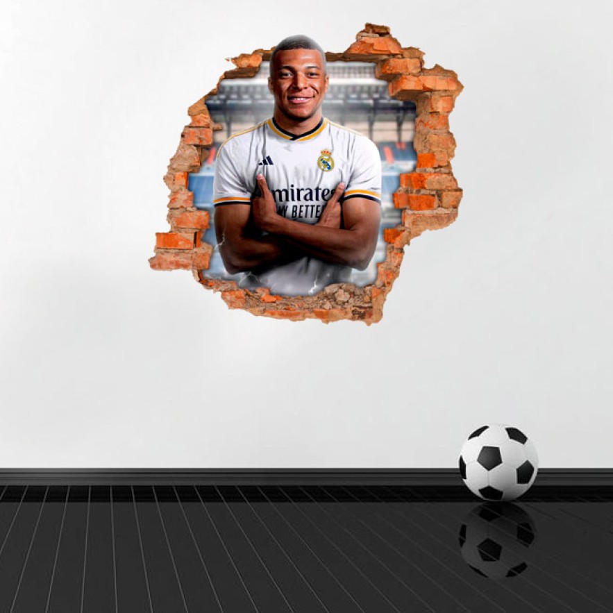 Vinilo 3d kylian mbappé madrid