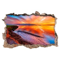 Vinilo agujero 3d laguna atardecer