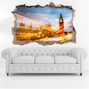 Vinilo agujero 3d perfil londres big ben
