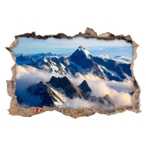 Vinilo agujero 3d nubes en las montañas