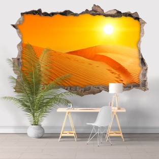 Vinilo agujero 3d atardecer en el desierto Vinilo agujero 3d atardecer en el desierto