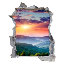 Vinilo  agujero3d atardecer montañero