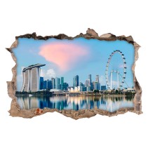 Vinilo agujero 3d ciudad singapore