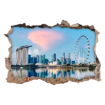 Vinilo agujero 3d ciudad singapore