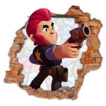Vinilo decorativo agujero 3d colt brawl stars