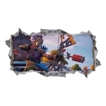 Vinilo adhesivo personajes fortnite agujero 3d