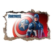 Vinilo fortnite capitán américa agujero 3d