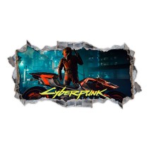 Vinilo agujero 3d moto cyberpunk 2077