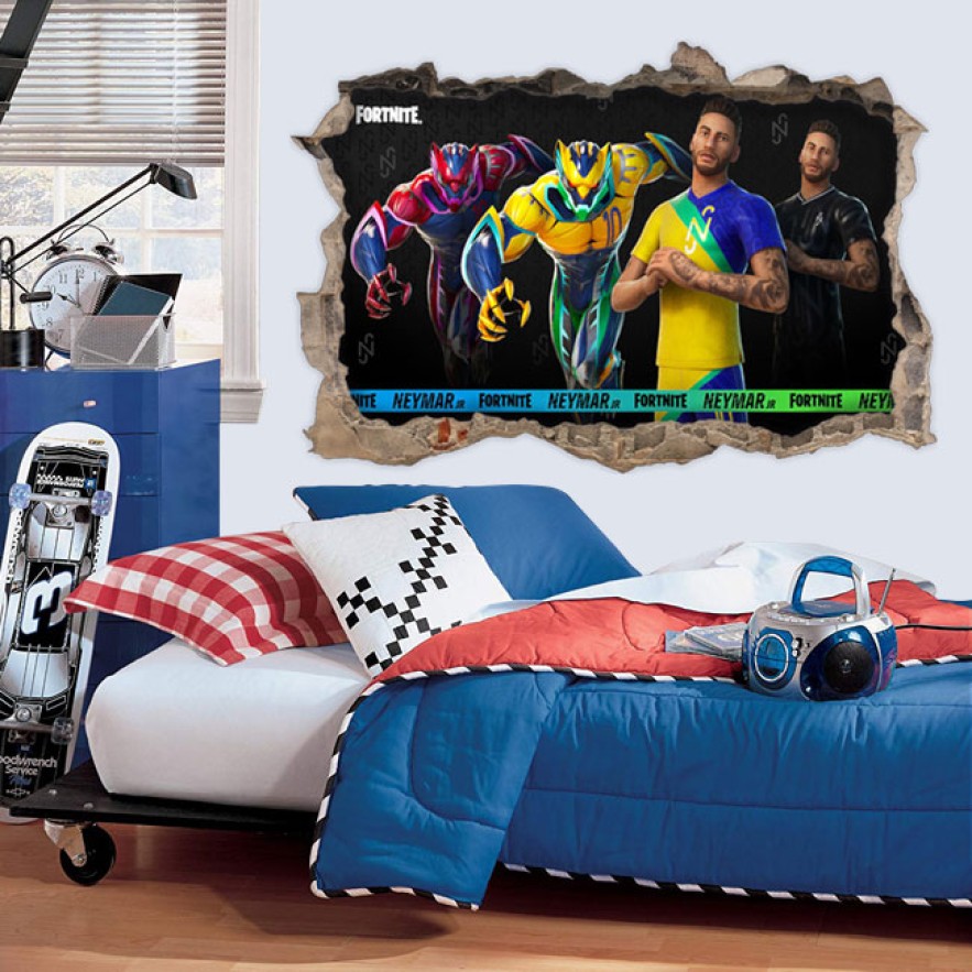 Vinilo agujero 3d neymar fortnite