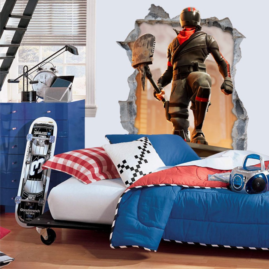 Vinilos decorativos agujeros 3d videojuego fortnite