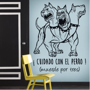 Vinilo decorativo adhesivo cuidado con el perro
