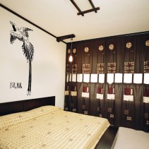 Vinilo decorativo dibujo japonés grulla
