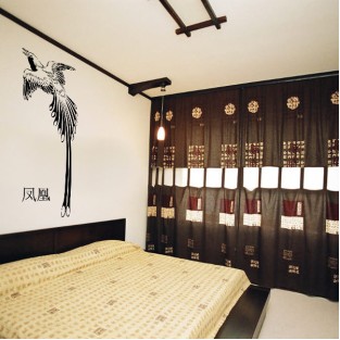 Vinilo decorativo dibujo japonés grulla