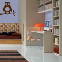 Vinilo decorativo búho en árbol