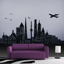 Vinilo decorativo skyline ciudad