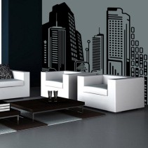 Vinilo decorativo ciudad futurista