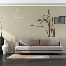 Vinilo decorativo espigas y aves volando