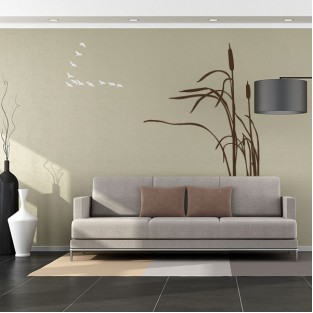 Vinilo decorativo espigas y aves volando Vinilo decorativo espigas y aves volando