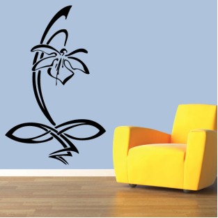 Vinilo decorativo dibujo orquídea