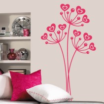 Vinilo decorativo flores de amor