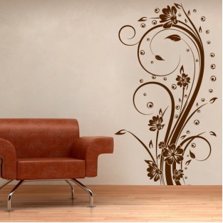 Vinilo decorativo flores verticales