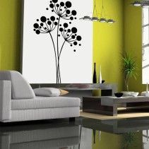 Vinilo decorativo flores y círculos