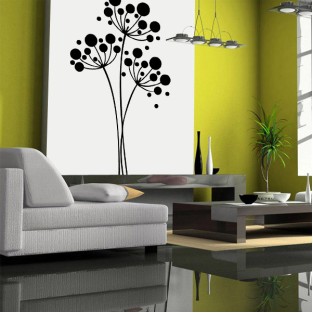 Vinilo decorativo flores y círculos