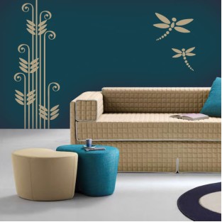 Vinilo decorativo flores y libélulas Vinilo decorativo flores y libélulas