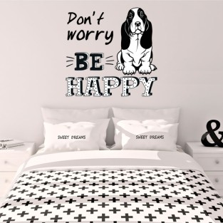 Vinilo decorativo frase inglés don't worry be happy