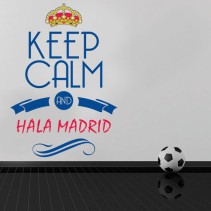 Vinilo decorativo fútbol keep calm and hala madrid