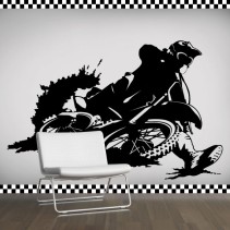 Vinilo decorativo silueta motocross