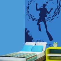 Vinilo decorativo silueta buzo