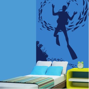 Vinilo decorativo silueta buzo