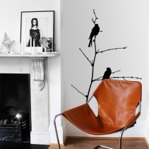 Vinilo decorativo pájaros sobre la rama
