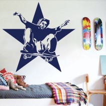 Vinilo decorativo skater sobre estrella